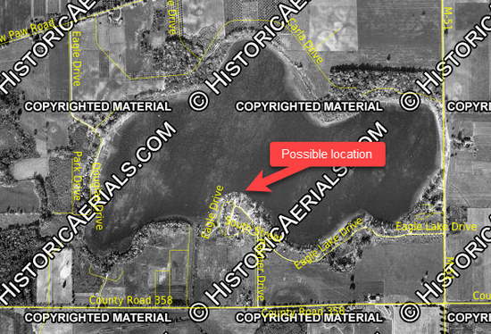 Trails End Resort Dance Pavillion - 1955 Aerial (newer photo)
